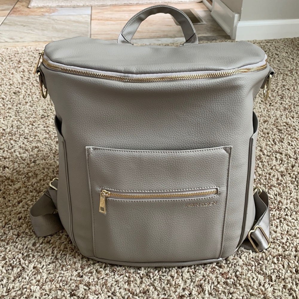 Grey original Fawn diaper bag